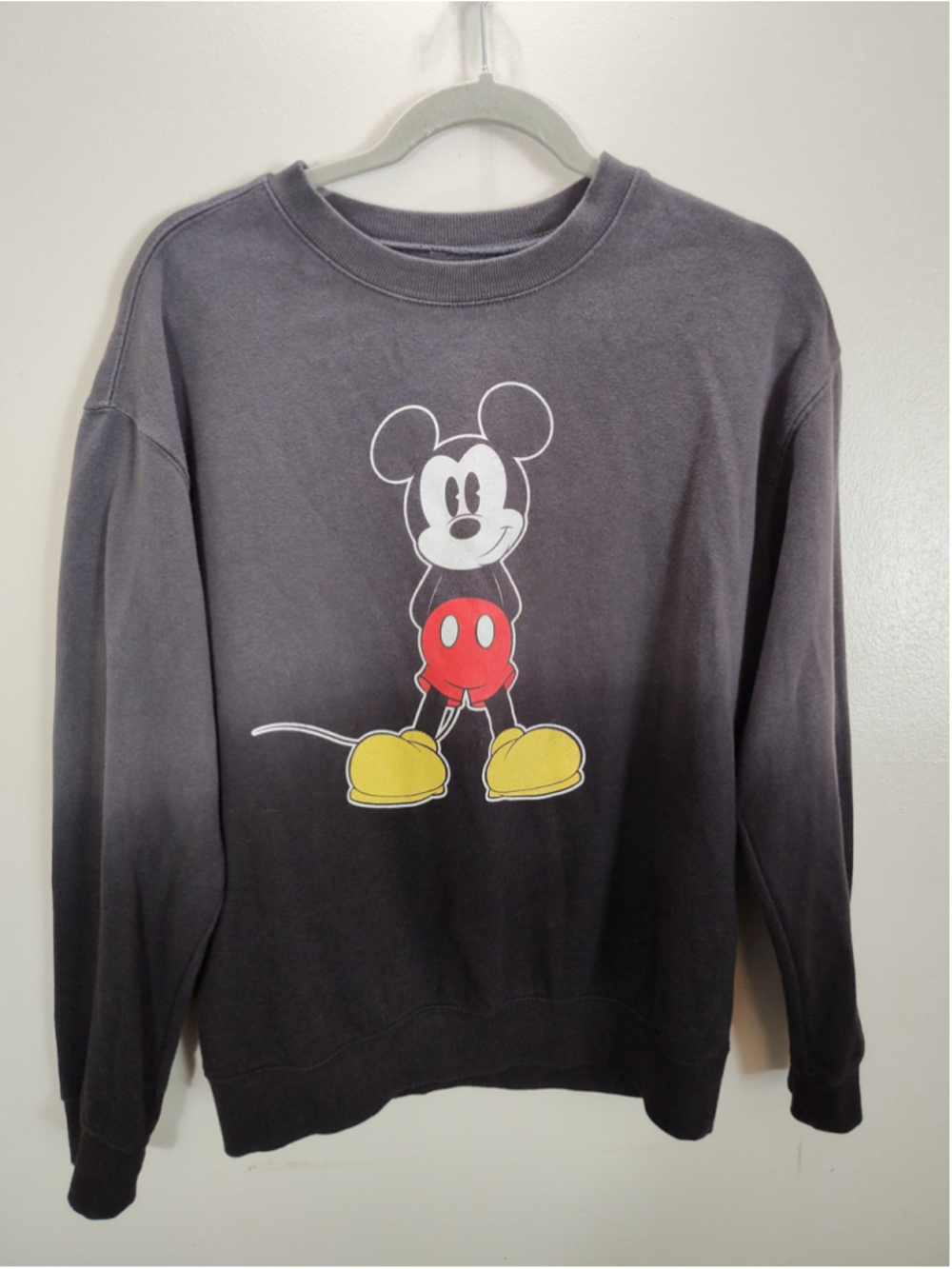 Women's Disney Mickey Mouse Sweatshirt Size M Grey Black